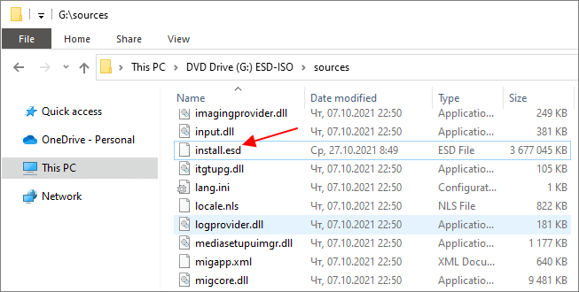 файл install.esd в ISO-образе
