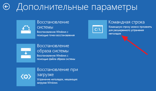 командная строка на загрузочном диске командная строка на загрузочном диске