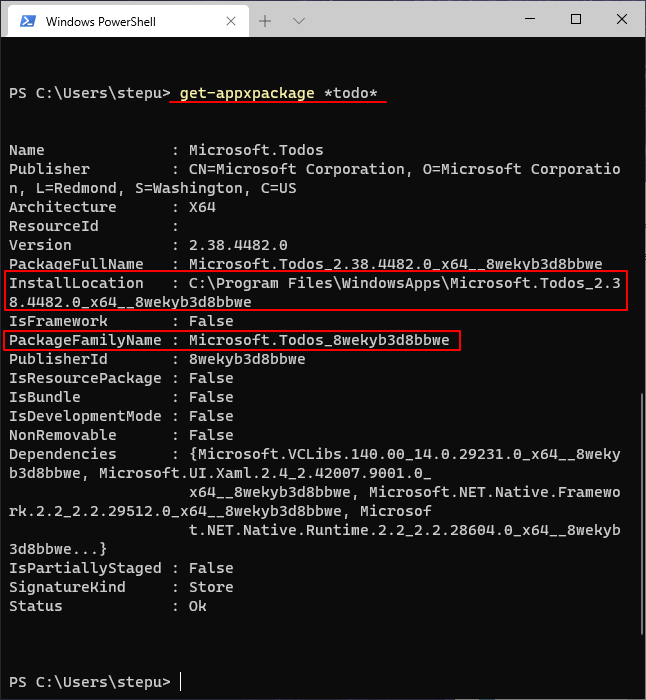 get-appxpackage в PowerShell get-appxpackage в PowerShell