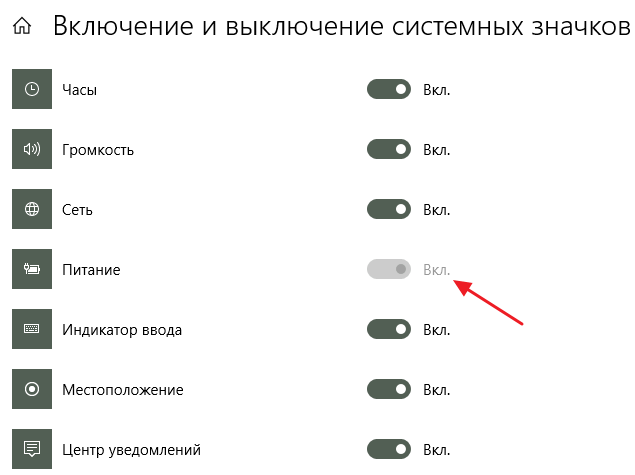 значок Питание значок Питание