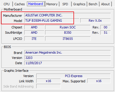 название материнской платы в CPU-Z название материнской платы в CPU-Z