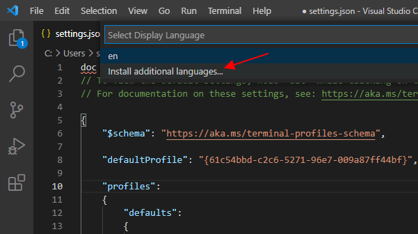 Install additional languages