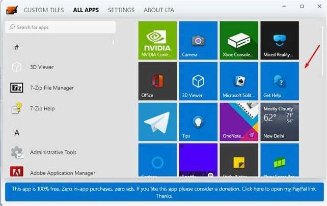 Живые плитки на рабочем столе в программе Live Tiles Anywhere