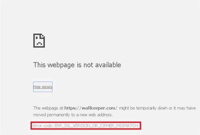 ERR SSL VERSION OR CIPHER MISMATCH — как решить ошибку связанную с несовпадением версии или шифра SSL