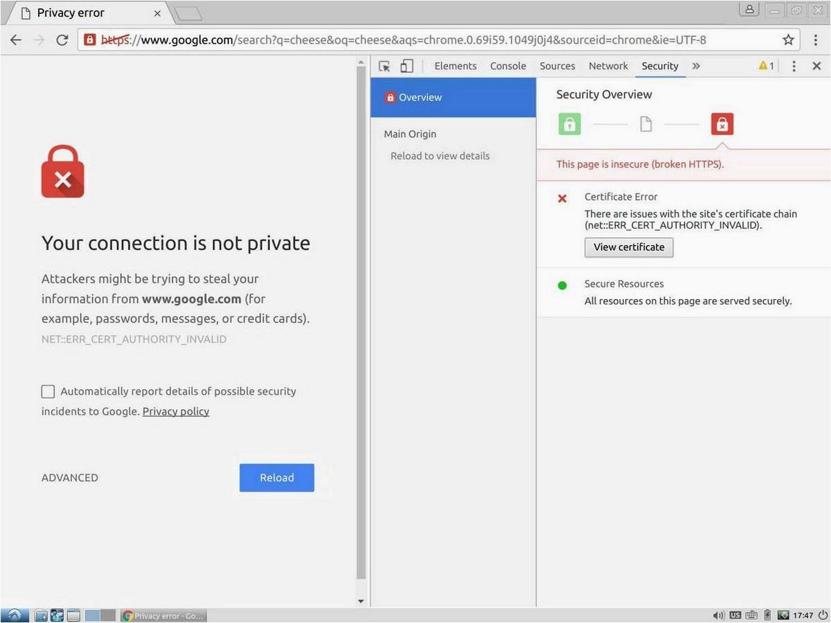 ERR_CERT_AUTHORITY_INVALID — как решить ошибку с недействительным сертификатом авторизации