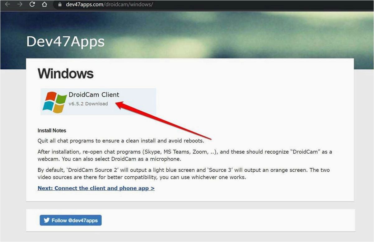 DroidCam Client — обязательный клиент для использования DroidCam в Windows