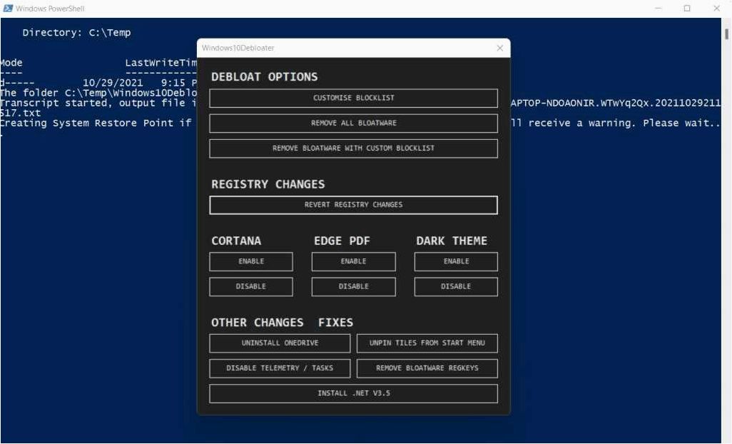 (настройка, системы, windows, debloater) Настройка системы в Windows 11 Debloater