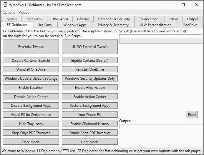 (настройка, системы, windows, debloater) Настройка системы в Windows 11 Debloater