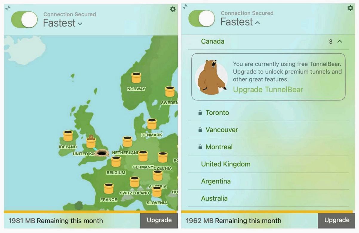 TunnelBear — универсальное решение для преодоления географических ограничений и свободного доступа к контенту  
