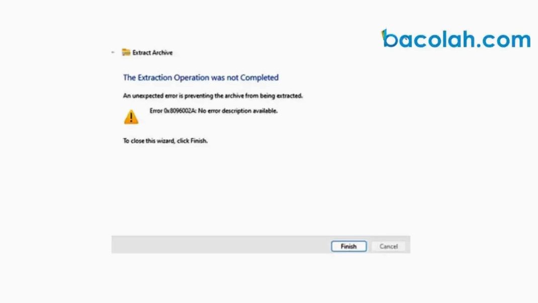 (ошибка, 0x8096002a, исключение, описания, распаковке) Ошибка 0x8096002A исключение без описания при распаковке архива