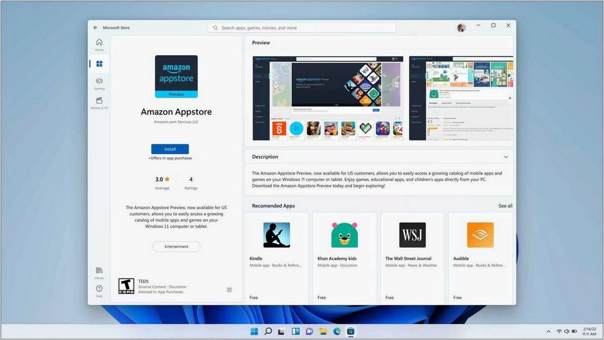 Установка Android приложений в Windows 11 с помощью Подсистема Windows для Android (WSA)
